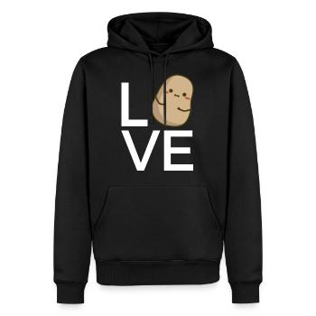 Love pomme de terre - Sweat à capuche Premium bio Homme - noir - Devant - Nico (187cm)