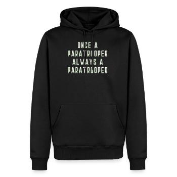 Einmal Fallschirmjäger Immer ein Fallschirmjäger M - Männer Premium Bio Hoodie - Schwarz - Vorne - Nico (187cm)