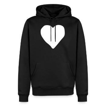 Emoji poker heart sketch white - Men’s Premium Organic Hoodie - black - Front - Nico (187cm)