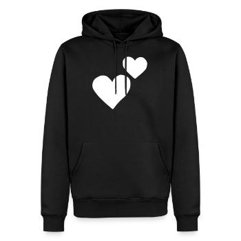Emoji Hearts Sketch White - Men’s Premium Organic Hoodie - black - Front - Nico (187cm)