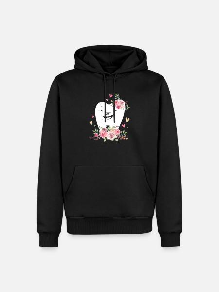 Dentist Dentist Dental Hygiene Dental Crown Flowers - Men’s Premium Organic Hoodie - black