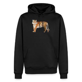 Tigre - Sweat à capuche Premium bio Homme - noir - Devant - Nico (187cm)