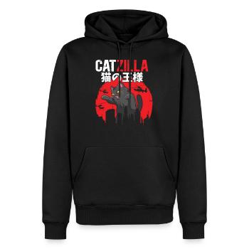 Catzilla Amoureux Des Chats Japonais Parodie Film - Sweat à capuche Premium bio Homme - noir - Devant - Nico (187cm)