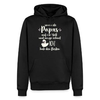So viele Papas auf der Welt Vatertag Geschenk - Männer Premium Bio Hoodie - Schwarz - Vorne - Nico (187cm)