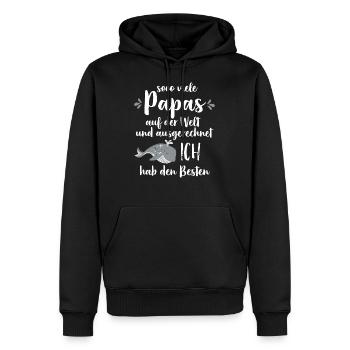 So viele Papas auf der Welt Vatertag Geschenk - Männer Premium Bio Hoodie - Schwarz - Vorne - Nico (187cm)