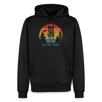 I’D Hit That Rétro Disc Golf Discgolfer Frisbee - Sweat à capuche Premium bio Homme - noir - Devant - Nico (187cm)