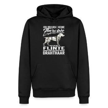Deutsch Drahthaar Jäger Spruch Hund Flinte - Männer Premium Bio Hoodie - Schwarz - Vorne - Nico (187cm)