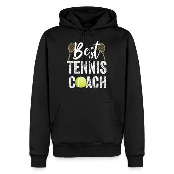 Meilleur entraîneur de tennis coaching - Sweat à capuche Premium bio Homme - noir - Devant - Nico (187cm)