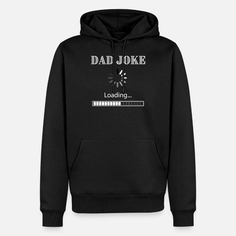 Dad Joke Loading White - Männer Premium Bio Hoodie - Schwarz