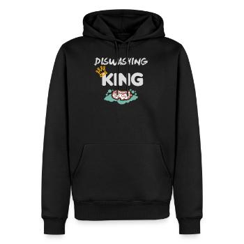 Lave-vaisselle homme lave-vaisselle roi drôle Wa - Sweat à capuche Premium bio Homme - noir - Devant - Nico (187cm)