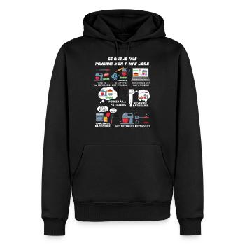 Pâtisserie passion. Cadeau métier pâtissier - Sweat à capuche Premium bio Homme - noir - Devant - Nico (187cm)