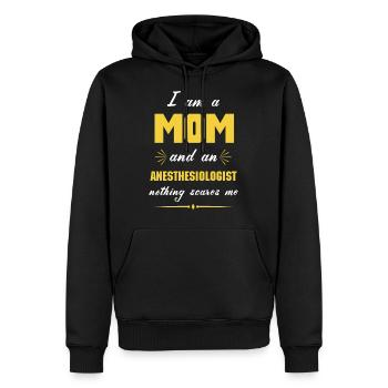 Anesthesiologist Mom, Anesthesiologist Mum - Men’s Premium Organic Hoodie - black - Front - Nico (187cm)