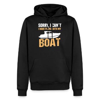 Boat Boat Captain boating gift T-shirt - Men’s Premium Organic Hoodie - black - Front - Nico (187cm)