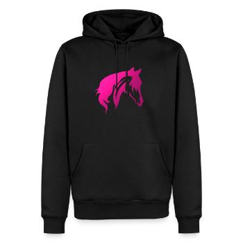Chevaux, Équitation, Dressage, Mode équestre, Filles, Femmes - Sweat à capuche Premium bio Homme - noir - Devant - Nico (187cm)