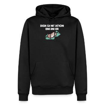 Lave-vaisselle homme nettoyage de vaisselle ingénieur lu - Sweat à capuche Premium bio Homme - noir - Devant - Nico (187cm)