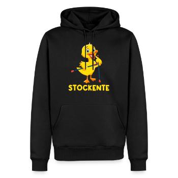 Stockente Ausdauer Sport Ente Geschenk - Männer Premium Bio Hoodie - Schwarz - Vorne - Nico (187cm)