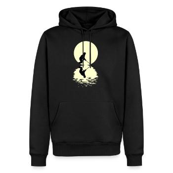 Lune bandante - Sweat à capuche Premium bio Homme - noir - Devant - Nico (187cm)