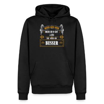 Lustiger Heizungsbauer Klempner - Männer Premium Bio Hoodie - Schwarz - Vorne - Nico (187cm)