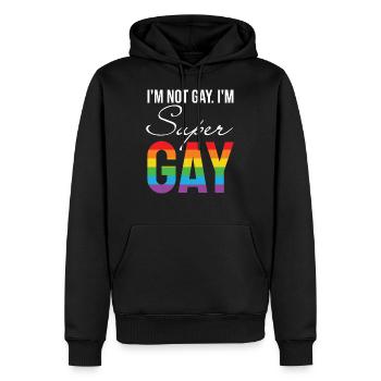 LGBT Gay Pride -I´m not Gay. i´m Super Gay - Männer Premium Bio Hoodie - Schwarz - Vorne - Nico (187cm)