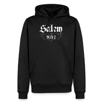 Salem 1692 Nu Goth Style Occult Satanic Pentagramm - Männer Premium Bio Hoodie - Schwarz - Vorne - Nico (187cm)