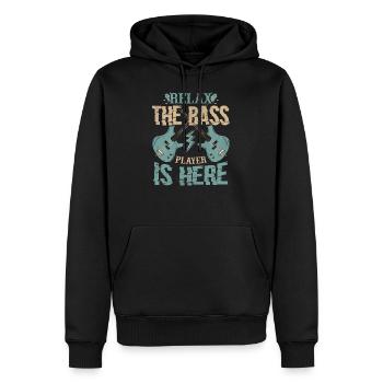 Basse guitare basse basse guitare - Sweat à capuche Premium bio Homme - noir - Devant - Nico (187cm)