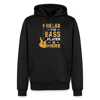 Basse-Guitare Bassist - Sweat à capuche Premium bio Homme - noir - Devant - Nico (187cm)