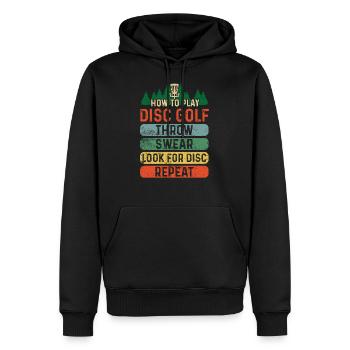 Disc Golf - Sweat à capuche Premium bio Homme - noir - Devant - Nico (187cm)