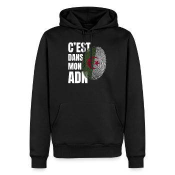 ADN Algérien Drapeau Algérien Fier Cadeau - Sweat à capuche Premium bio Homme - noir - Devant - Nico (187cm)