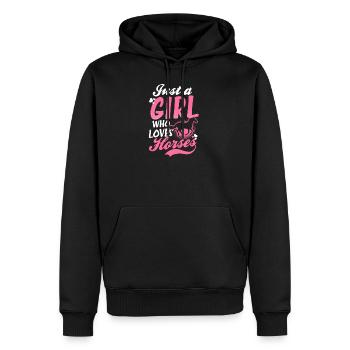 Reiten Mädchen, die Pferde liebt - Männer Premium Bio Hoodie - Schwarz - Vorne - Nico (187cm)