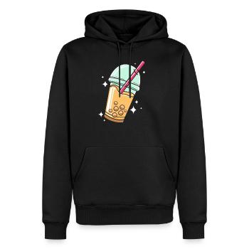 Bubble Tee Boba Tea - Männer Premium Bio Hoodie - Schwarz - Vorne - Nico (187cm)