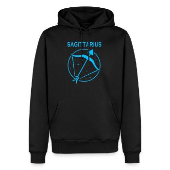 Signe du zodiaque Sagittaire - Sweat à capuche Premium bio Homme - noir - Devant - Nico (187cm)