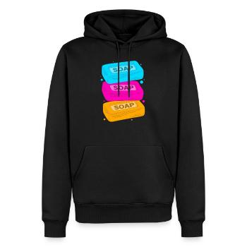 Seife Seifenherstellung DIY - Männer Premium Bio Hoodie - Schwarz - Vorne - Nico (187cm)