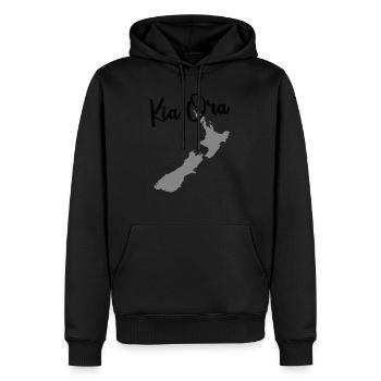 Kia Ora - Neuseeland! - Männer Premium Bio Hoodie - Schwarz - Vorne - Nico (187cm)