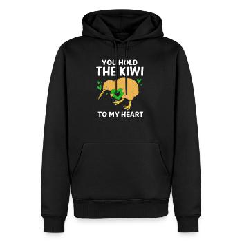 kiwi-vogel Kiwi Vogel - Männer Premium Bio Hoodie - Schwarz - Vorne - Nico (187cm)