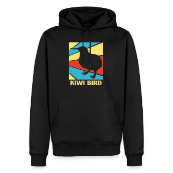 kiwi-vogel Kiwi Vogel - Männer Premium Bio Hoodie - Schwarz - Vorne - Nico (187cm)
