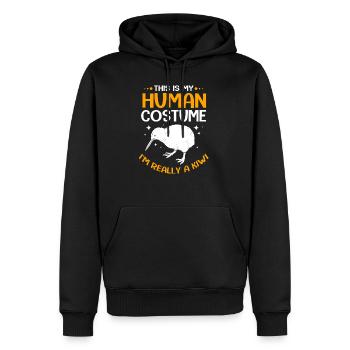 kiwi-vogel Kiwi Vogel - Männer Premium Bio Hoodie - Schwarz - Vorne - Nico (187cm)