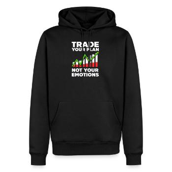 Stock Trading Trade Your Plan Not Your Emotions - Men’s Premium Organic Hoodie - black - Front - Nico (187cm)