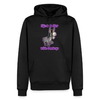 Niedliches Baby Esel Leben Maultier - Männer Premium Bio Hoodie - Schwarz - Vorne - Nico (187cm)
