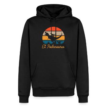 El Padresaurus Cadeau Papa Espagnol Humour - Sweat à capuche Premium bio Homme - noir - Devant - Nico (187cm)