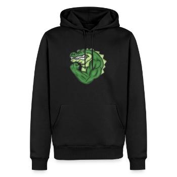 Crocodile bodybuilders muscles Powerlifting - Sweat à capuche Premium bio Homme - noir - Devant - Nico (187cm)