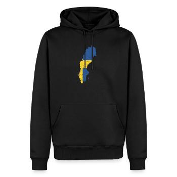Drapeau de la Suède Idée cadeau suédoise suédoise - Sweat à capuche Premium bio Homme - noir - Devant - Nico (187cm)