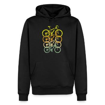 Vintage Fahrrad Motiv Fahrradmotiv - Männer Premium Bio Hoodie - Schwarz - Vorne - Nico (187cm)