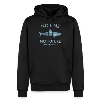 No Fins No Future Hai Haie Haifisch protect sharks - Männer Premium Bio Hoodie - Schwarz - Vorne - Nico (187cm)