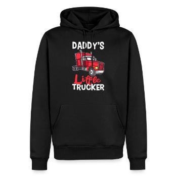 Daddy´s Little Trucker LKW Sohn Fernlastfahrer - Männer Premium Bio Hoodie - Schwarz - Vorne - Nico (187cm)