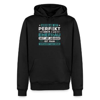 Hochzeitstag Jubiläum Verheiratet Ehe Ehefrau - Männer Premium Bio Hoodie - Schwarz - Vorne - Nico (187cm)