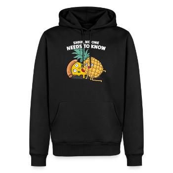 Ananas Pizza Amour - Pizza Hawaï rigolo shirt - Sweat à capuche Premium bio Homme - noir - Devant - Nico (187cm)