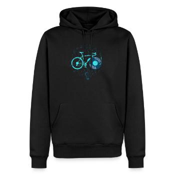 Vintage vélo cycliste cadeau - Sweat à capuche Premium bio Homme - noir - Devant - Nico (187cm)