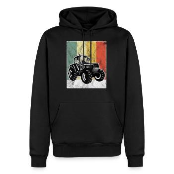 Tracteur Ferme Bauer Rétro tracteurs tracteurs - Sweat à capuche Premium bio Homme - noir - Devant - Nico (187cm)