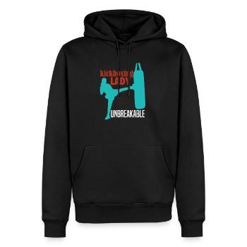 Kickboxing Lady Muay Thai Combat Entraînement Sports de combat - Sweat à capuche Premium bio Homme - noir - Devant - Nico (187cm)