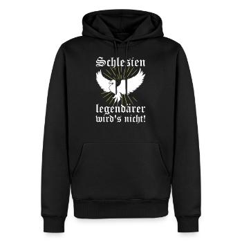 Schlesien Heimat Sprüche Adler Geschenkidee - Männer Premium Bio Hoodie - Schwarz - Vorne - Nico (187cm)